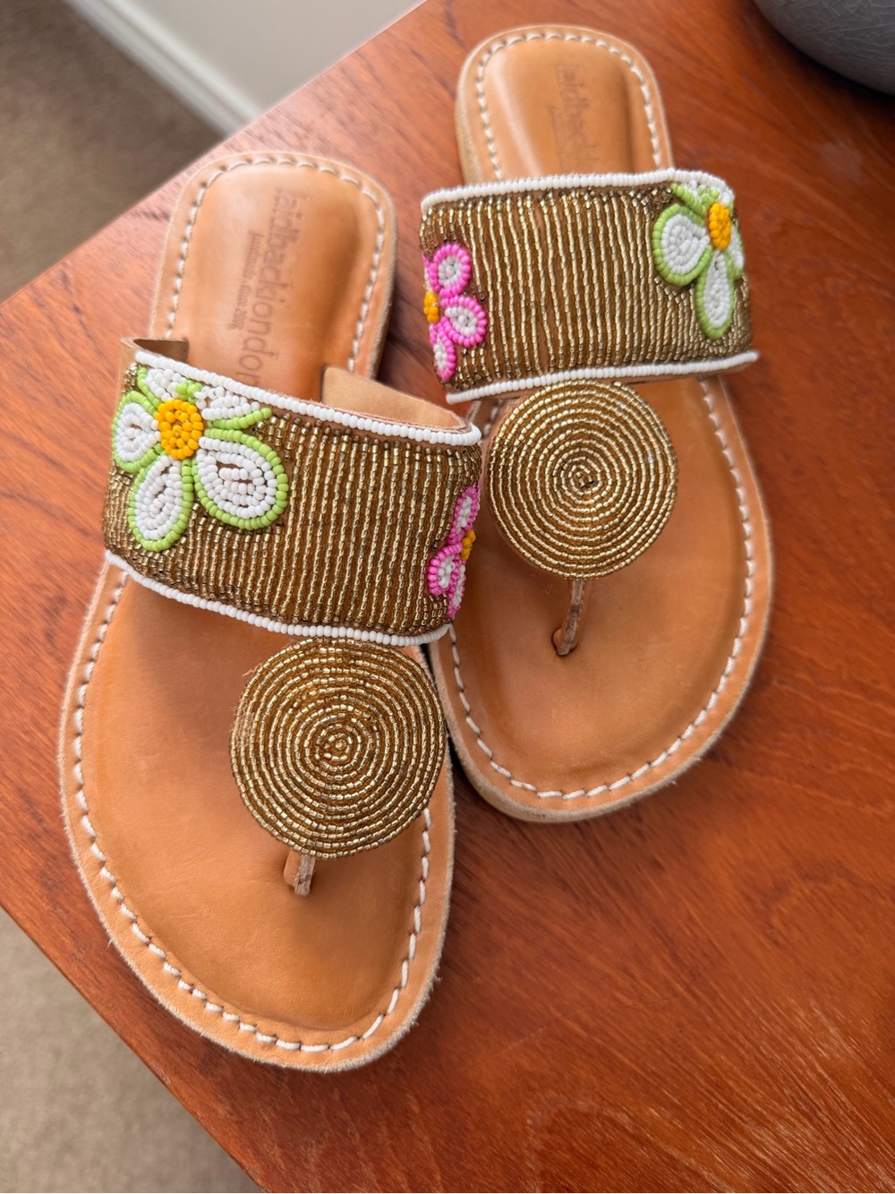 Anthropologie handmaid Laidback London Leather Sandal Flower